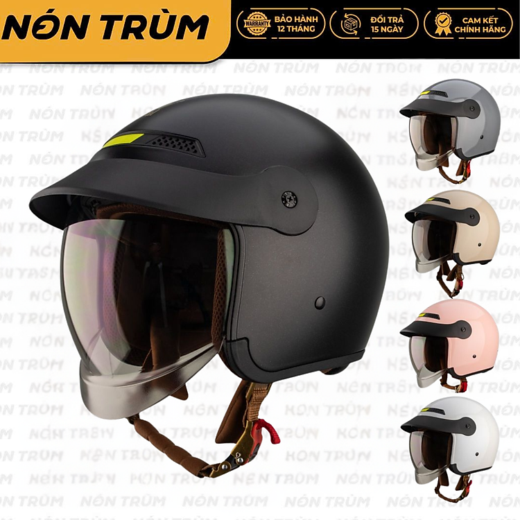 Mũ Bảo Hiểm 3/4 Royal M139 LUX Kèm Lưỡi Trai Che Nắng