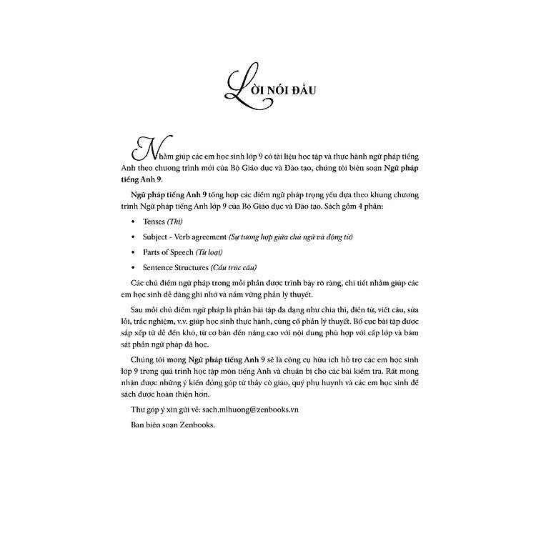 Ngữ Pháp Tiếng Anh Lớp 9 - Theo Chương Trình Khung Của Bộ GD&ĐT - Ảnh 2
