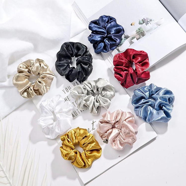 Dây cột tóc chun buộc tay scrunchies JENNIE BLACK PINK nhung bóngvintage HÀNG QUẢNG CHÂU
