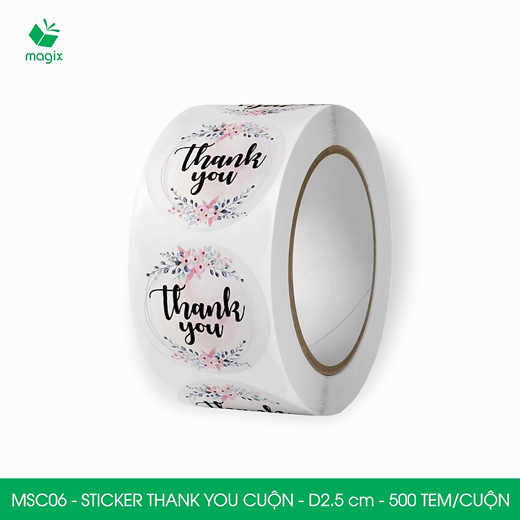 Sticker Thank You Tròn (500 cái)