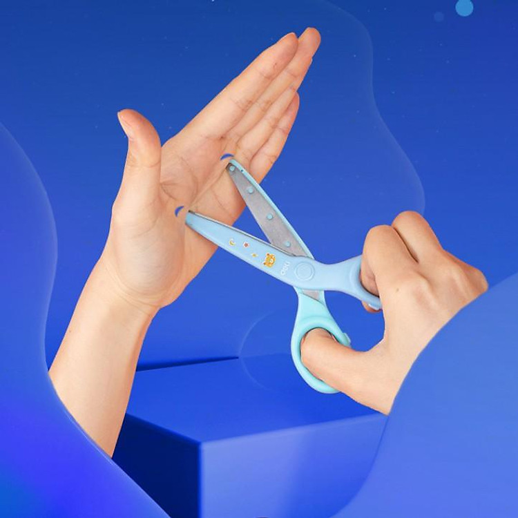 Kéo học sinh Deli hình con gấu (6023S) - Xanh dương - Ảnh 5