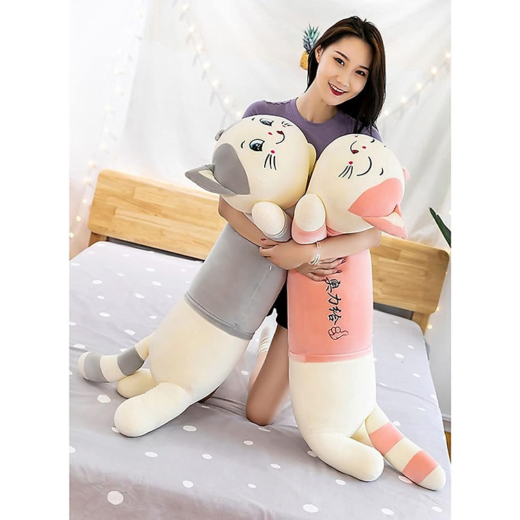 Thú nhồi bông mèo nhếch mép hồng Chính hãng Tiết kiệm - Hình ảnh 3