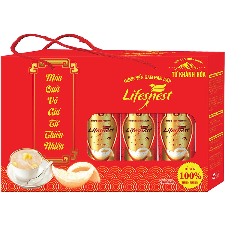 LifesNest-Nước yến sào thiên nhiên-Hộp 6 lon lớn