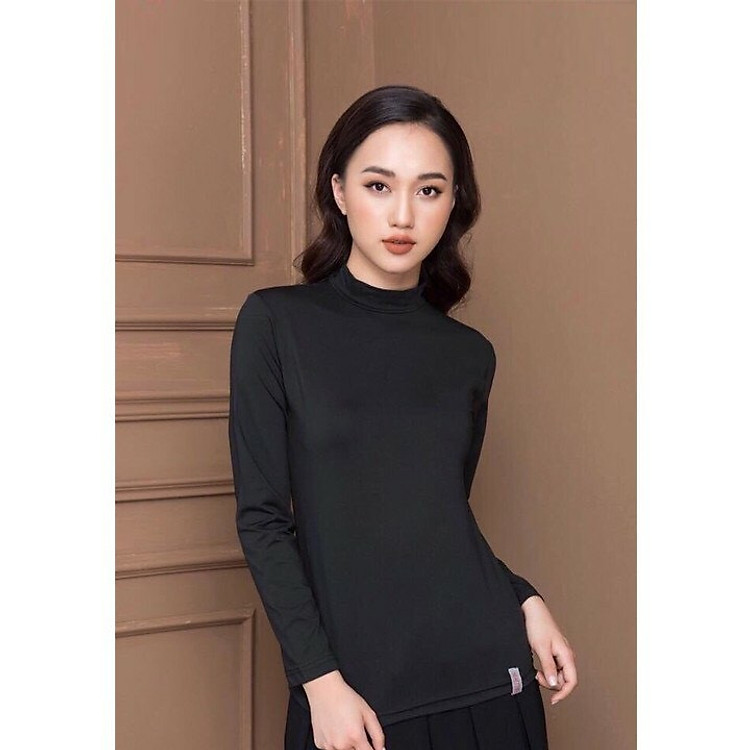 Áo thun lạnh giữ nhiệt nữ tay dài cổ 3 phân