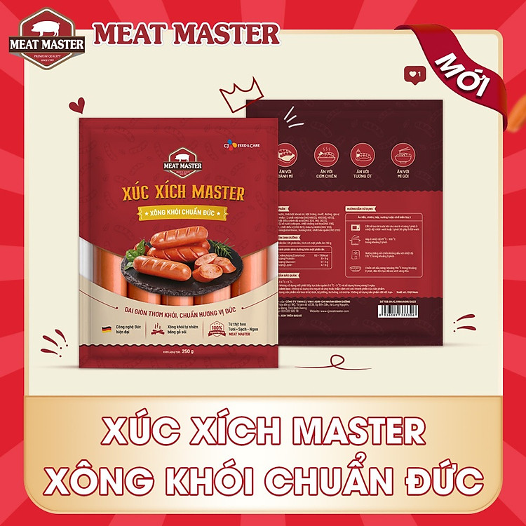 Xúc xích Master xông khói chuẩn Đức 250g/túi