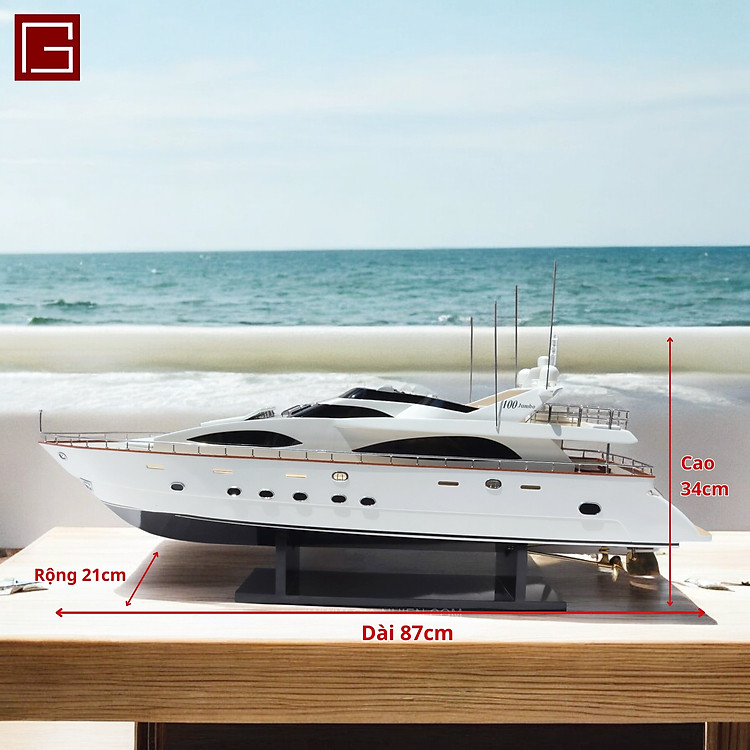 Mô Hình Thuyền Gỗ AZIMUT JUMBO 100 - Ảnh 3