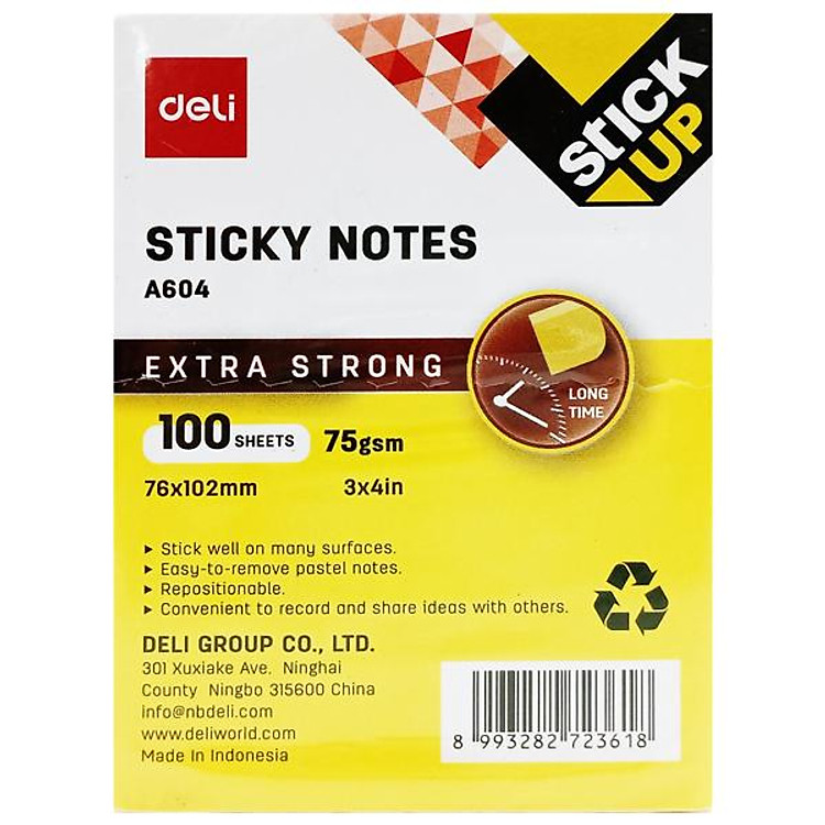 Giấy Note Deli EA604 76 x 102 mm 75gsm (100 tờ)