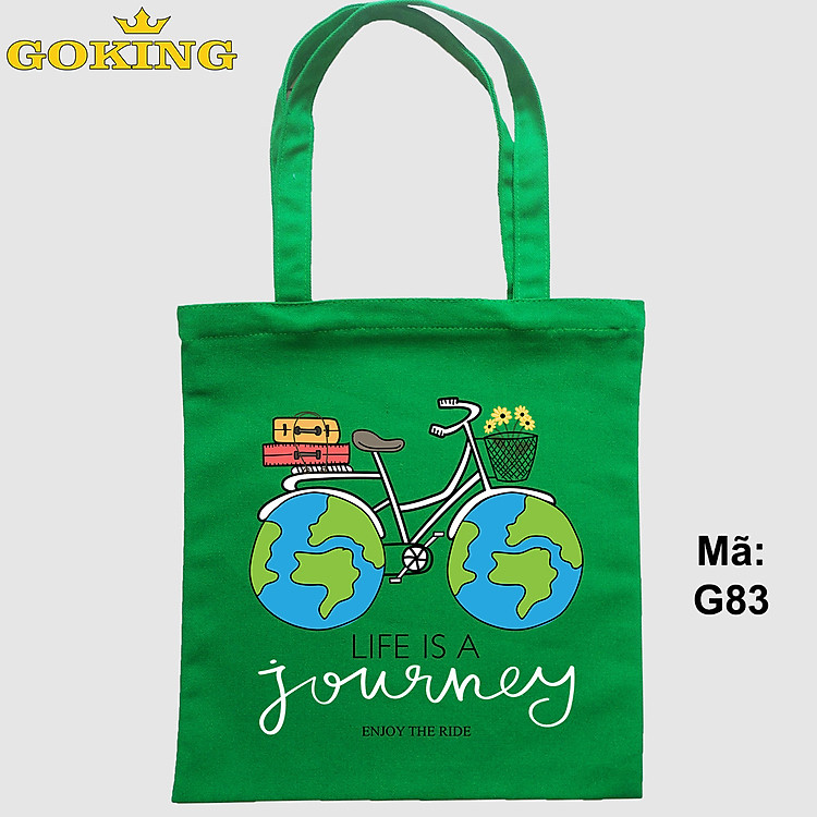 Túi xách tote, Life is a journey, mã G83. Quà tặng cao cấp cho gia đình, nam nữ cặp đôi, hội nhóm, team building, doanh nghiệp