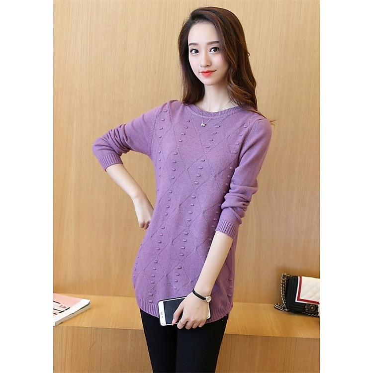 Áo len nữ form dài đuôi tôm TK.01200