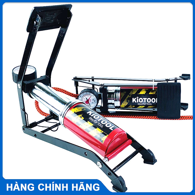 Bơm Đạp Chân Xe Đạp, Xe Máy, Xe Ô tô, Xe Hơi Đa Năng Dễ Dàng Xếp Gọn Và Sử Dụng Kèm 3 Chốt Chân Lỗ bơm bóng và thú nhún thương hiệu bơm xe KIOTOOL