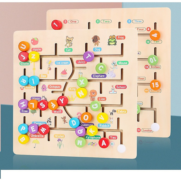 BẢNG GỖ CHỮ CÁI MÊ CUNG CHO BÉ