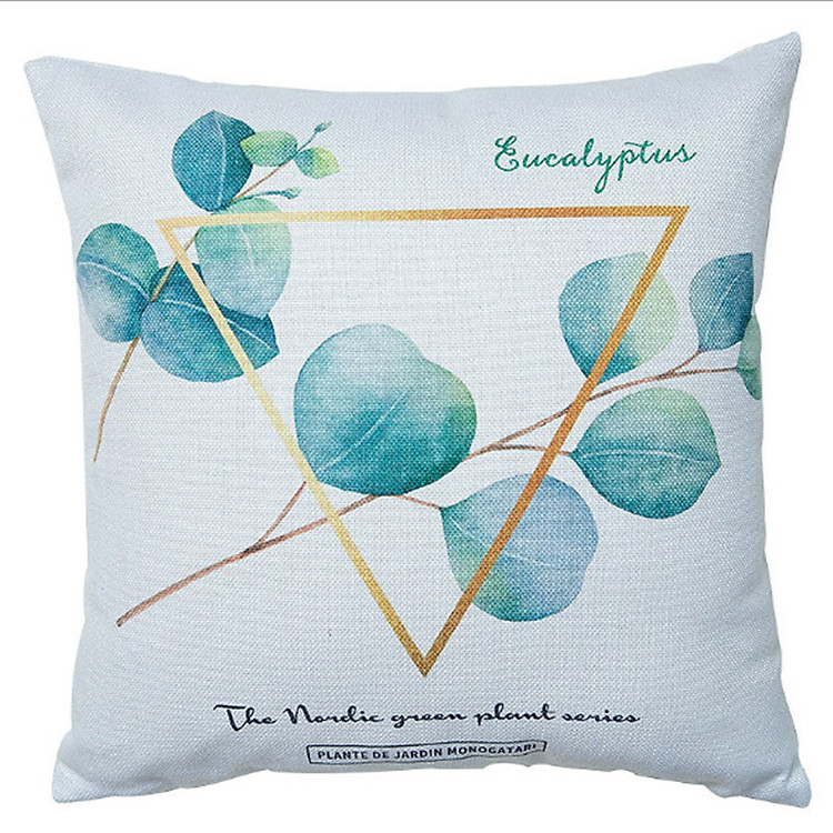 Gối Sofa In Hình Lá Cây Trái Tim - Gối Tựa Lưng Sofa Trang Trí Trẻ Trung Cho Phòng Khách - Vải Bố Cao Cấp - Kích Thước 45x45cm