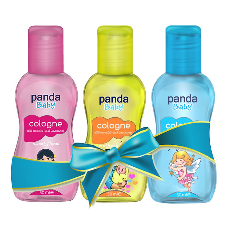 Combo 3 Chai Nước hoa cho bé Panda Baby Cologne 50ml - Sweet Floral 50ml, Mother's Love 50ml và Fairy's Touch 50ml