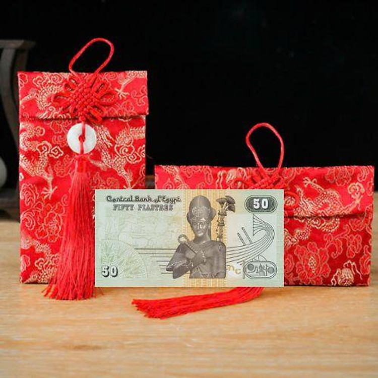 Túi gấm màu xanh 50 Ai Cập sưu tầm