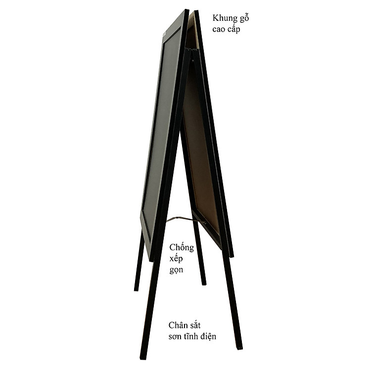 Bảng Đen Menu Khung Gỗ Đen 2 Mặt - Ảnh 2