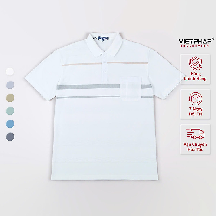 Áo Polo Nam VIỆT PHÁP Form Luxury - Thun Dệt Kim, lịch lãm, sang trọng 3314