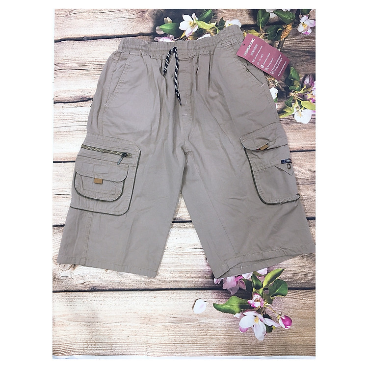 Quần short kaki lưng thun nam trung niên cao cấp