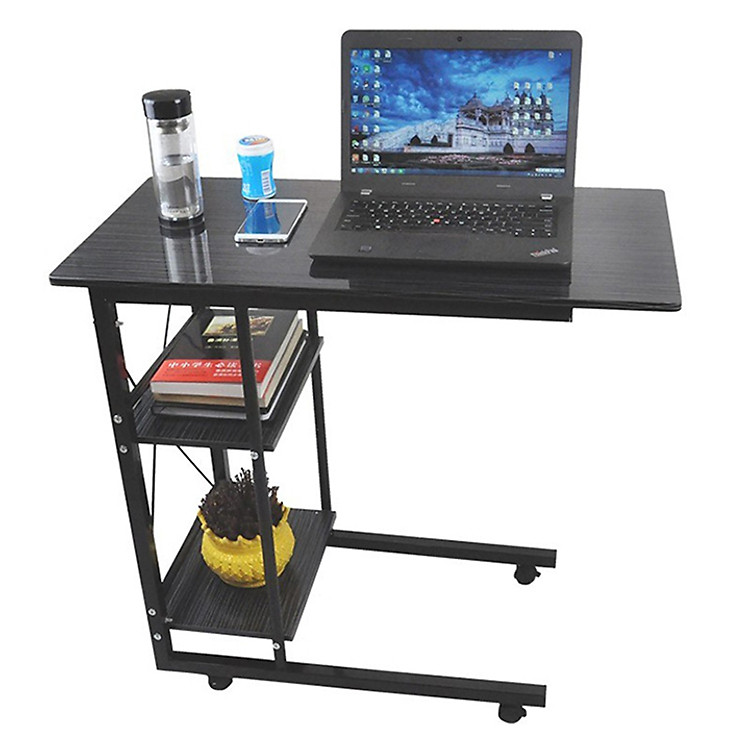 Bàn làm việc có ngăn để đồ và bánh xe