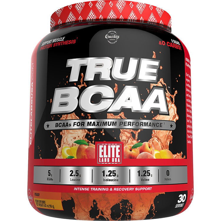 BCAA tăng sức bền True BCAA Elite Labs USA - Amino Axit giảm đau mỏi cơ sau khi luyện tập (Hũ 30 serving)
