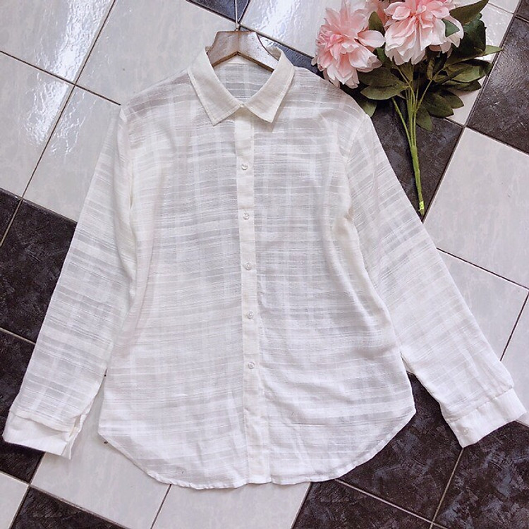 ÁO SƠMI TRẮNG CHẤT VẢI XÔ - FREESIZE