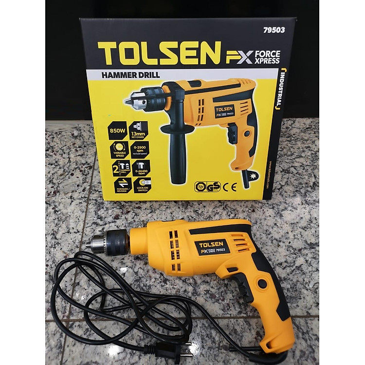 MÁY KHOAN TÁC ĐỘNG 13MM 850W TOLSEN 79503 - HÀNG CHÍNH HÃNG