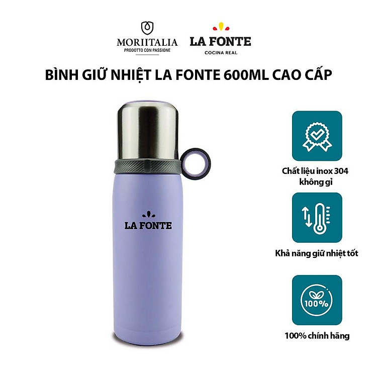 Bình giữ nhiệt La Fonte màu tím 600ml cao cấp 3000747