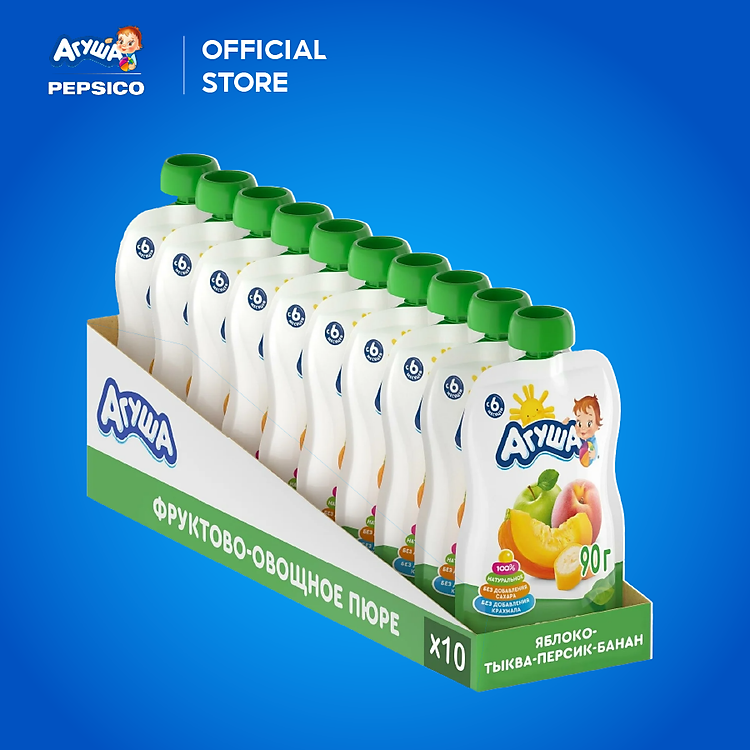 Thùng 10 Gói Trái Cây Nghiền Agusha Uy tín Giá tốt