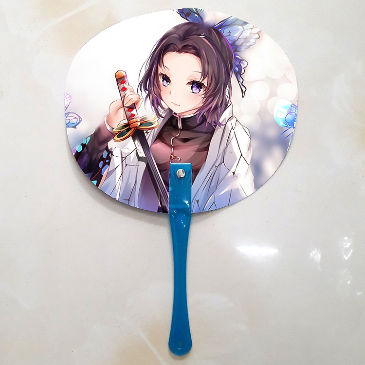 Quạt cầm tay in ảnh 2 mặt Kimetsu no Yaiba - Kochou Shinobu - Ảnh 4