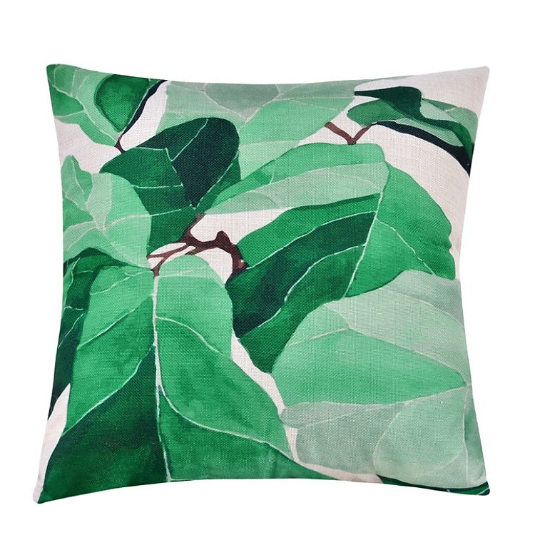 Bộ gối tựa sofa lá cây xanh mùa hè 45*45cm