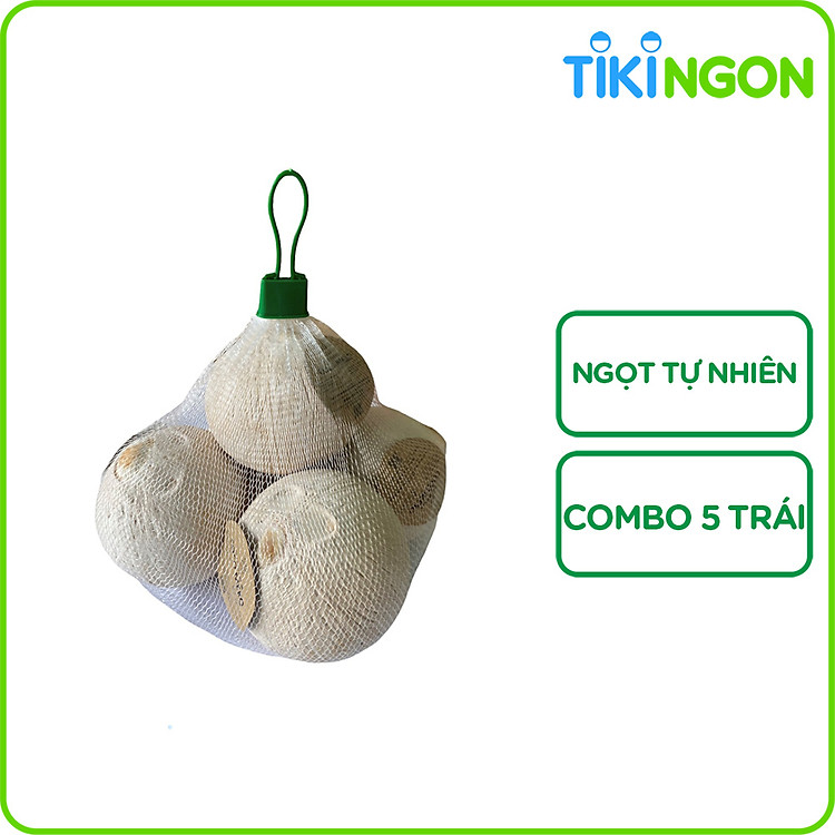 Đặc Sản Bến Tre - Combo 5 Dừa Trọc Xiêm Xanh TikiNGON Size (300-350g/trái)