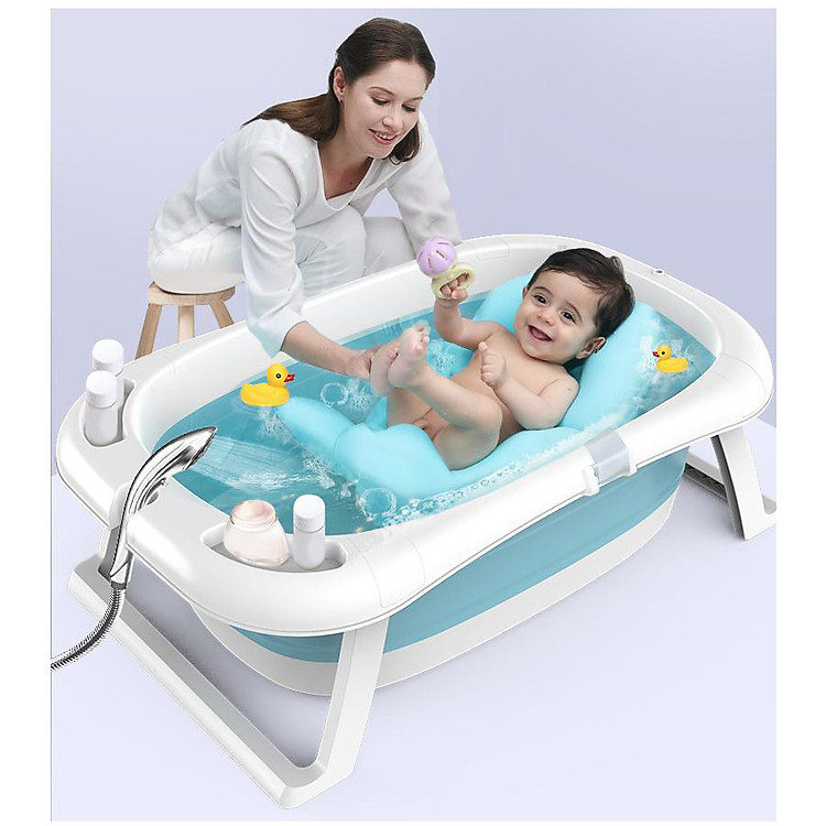 Thau tắm, bồn tắm, chậu tắm cho bé gấp gọn kèm cảm biến nhiệt độ theo thời gian thực