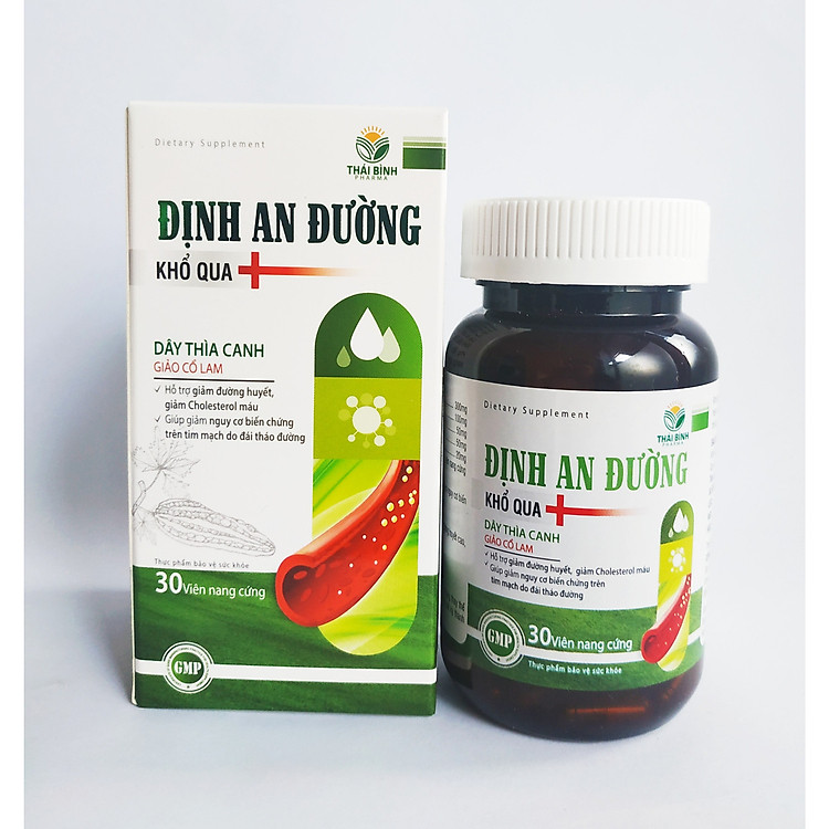 Viên Uống Giúp Hạ Nhanh Đường Huyết Định An Đường - Giảm Biến Chứng Bệnh Tiểu Đường Type 1 Và Type 2, Hạ Mỡ Máu, Giảm Cholesterol Trong Máu - Lọ 30 Viên