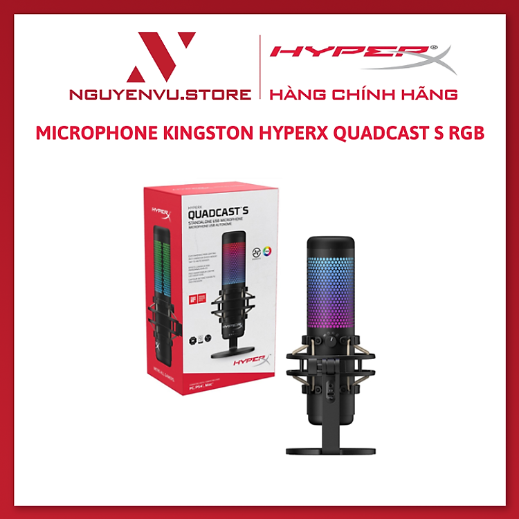Microphone Kingston HyperX QuadCast S RGB - Hàng Chính Hãng