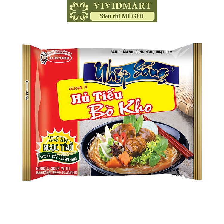 ACECOOK - Hủ tiếu Nhịp Sống Bò kho, Hủ tiếu Bò kho Nhịp Sống, Hủ tiếu gói Nhịp Sống Acecook (70g/gói)