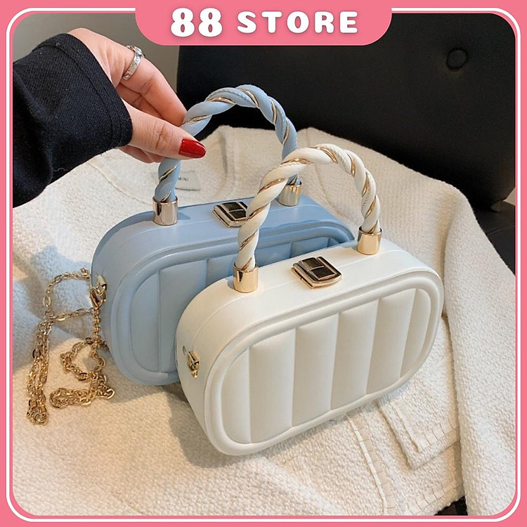 Túi xách nữ cốp cầm tay đeo chéo đeo vai quai xoắn da pu cao cấp dự tiệc đi chơi sang chảnh TX-220A