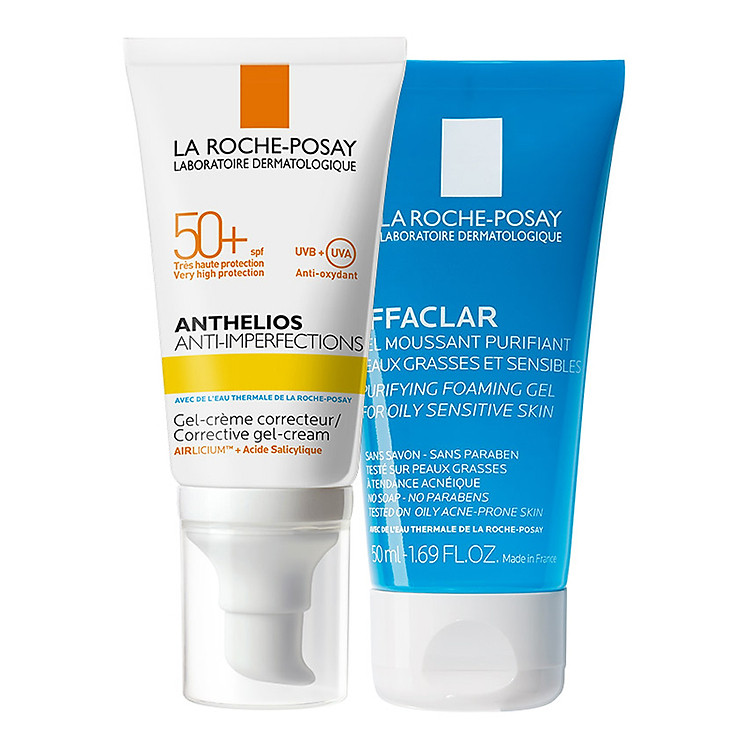 Bộ Đôi Kem Chống Nắng Giúp Bảo Vệ Da Dành Cho Da Bóng Dầu, Dễ Nổi Mụn La Roche-Posay Anthelios Anti-Imperfection 50ml
Và Gel Rửa Mặt Cho Da Dầu Mụn 50ml