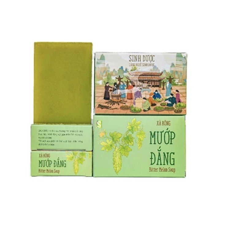 Xà bông Sinh dược các loại: Mướp đắng; Chùm ngây - Trà xanh - 110g/bánh