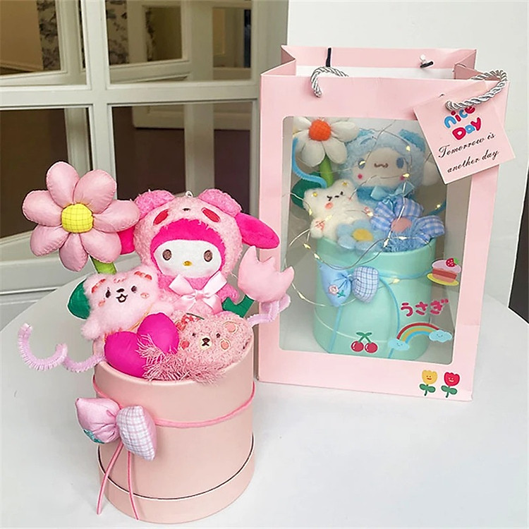 Mua tại Tiki: Chậu hoa gấu bông đáng yêu 15cm Chính hãng Tiết kiệm