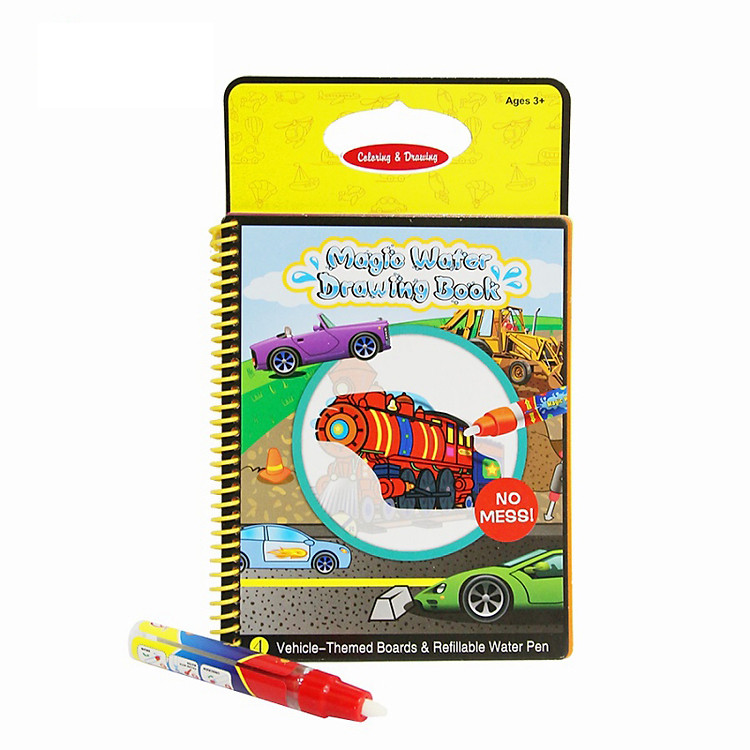 Sách tô màu bút nước thần kỳ size nhỏ Toys House tặng xe trượt đà cho bé VBC-123-6 (ngẫu nhiên)