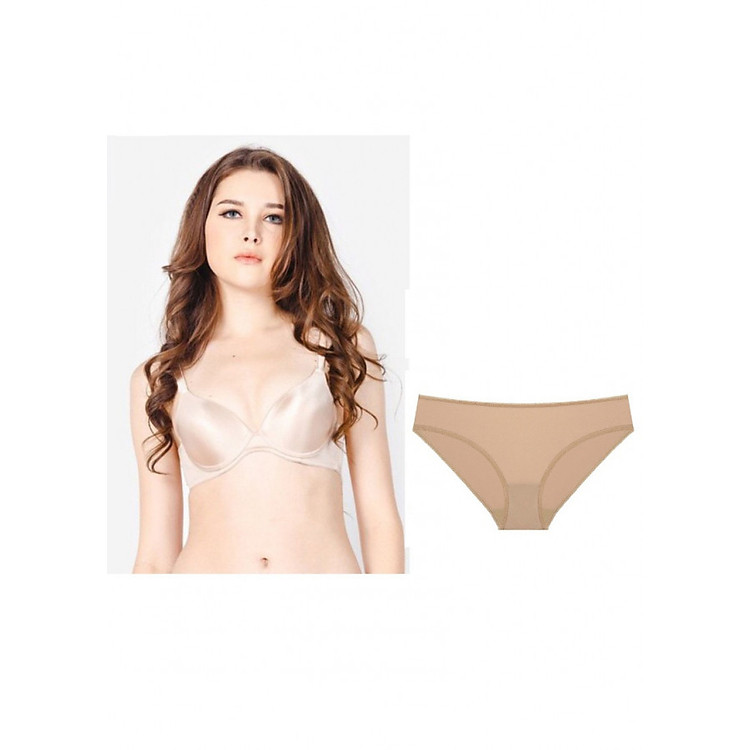 Bộ áo ngực Triumph Maxi 039 màu da, Quần lót thương hiệu Pháp màu da