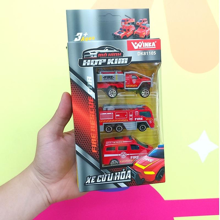Mua Bộ 3 Mô Hình Xe Cứu Hỏa Winka Chính hãng Tiết kiệm - Hình ảnh 5