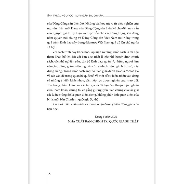 Tính Trước Nguy Cơ - Suy Ngẫm Sau 20 Năm Đảng Cộng Sản Liên Xô Mất Đảng - Ảnh 7