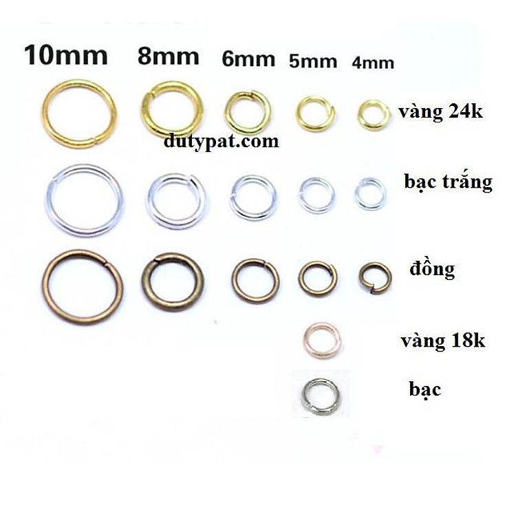 10g KHOEN TRÒN KẾT NỐI CÁC PHẦN KHUYÊN TAI, VÒNG, MÓC KHÓA