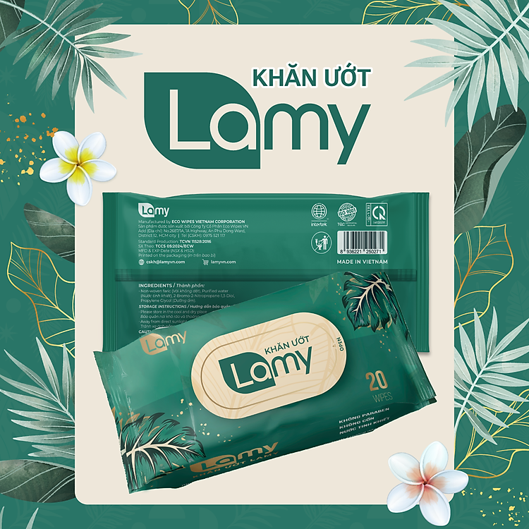 Khăn ướt LAMY 20 tờ cho em bé Uy tín Giá rẻ - Hình ảnh 3