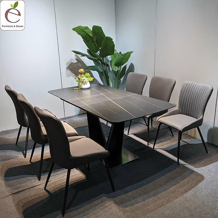 Bộ Bàn Ăn Mặt Đá Stratos 6 Ghế Juno - Bàn ăn cao cấp nhập khẩu, Bảo hành 12 tháng.