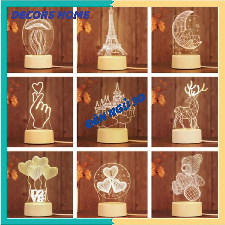*** Đèn Ngủ 3D Để Bàn 3 Chế Độ Sáng Kiểu Dáng Sáng Tạo ***