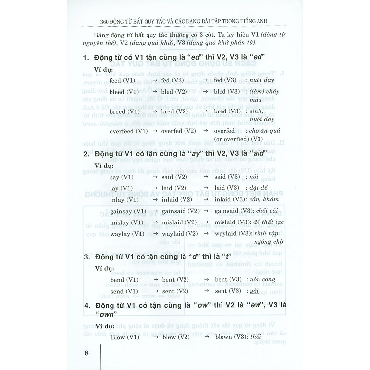 Luyện Trí Nhớ 360 Động Từ Bất Quy Tắc Và Các Dạng Bài Tập Trong Tiếng Anh - Ảnh 3