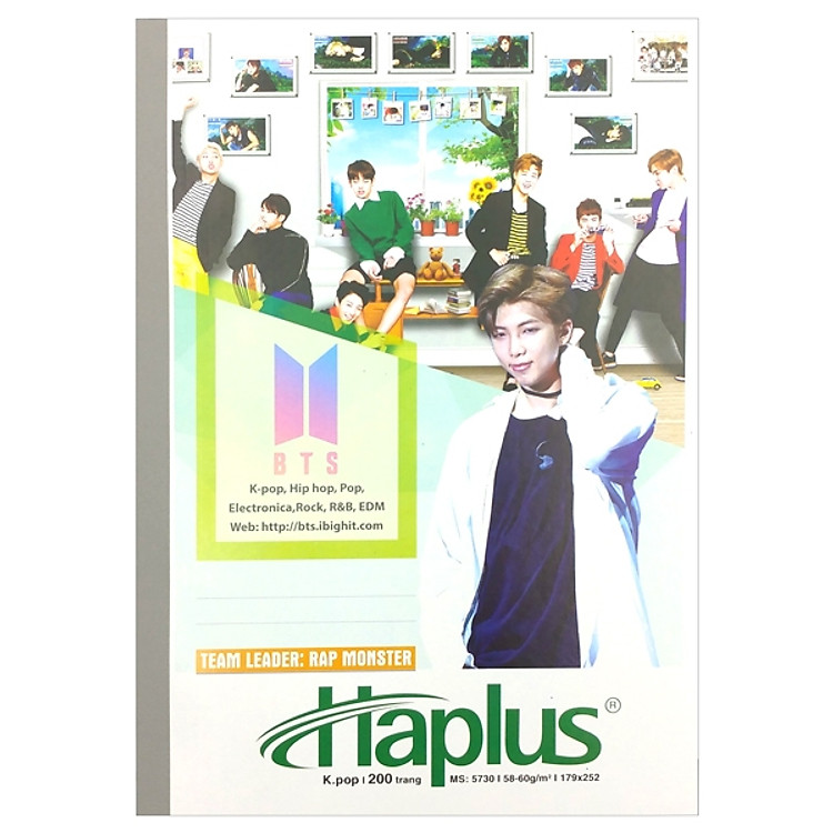 Bộ 5 Vở Haplus K.Pop 200T (Kẻ Ngang) - 5730 - Mẫu 6
