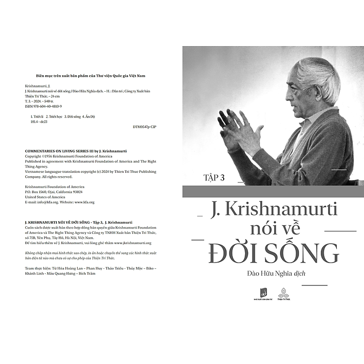 J. Krishnamurti Nói Về Đời Sống (Tập 3) - Ảnh 6