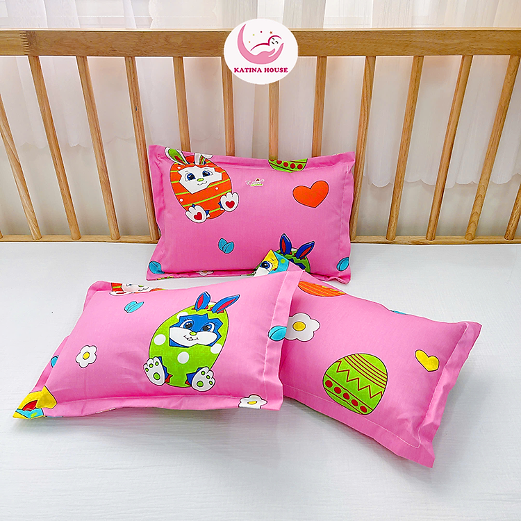 Gối cho bé sơ sinh và trẻ nhỏ Katina House, vải Cotton TL mềm mát, họa tiết gần gũi